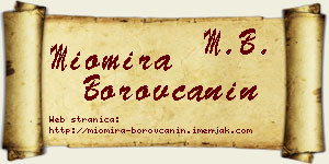 Miomira Borovčanin vizit kartica